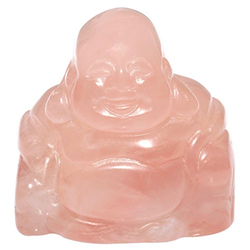 Rockcloud Healing Crystal Gemstone Carved Laughing Happy Buddha Feng Shui Figurines Wealth and Good Luck 1.5