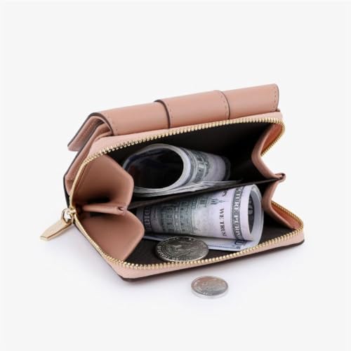 Money Bag Small Large Capacity Zipper Wallet Senior Short Wallet (Beige)3
