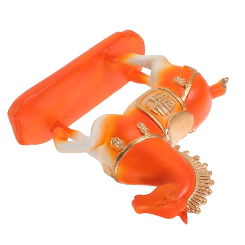 Veemoon Estatua Pequeña de Caballo Degradado Naranja Figura de Resina Feng Shui para Decoración de Oficina y Adornos de Mesa del Año Chino 2026 Escultura Coleccionable para Hogar y