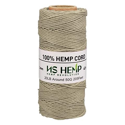 【NS HEMP】 100% Hemp Cord Spool for Jewelry Making - 1mm 62m (026 RAW) Cover