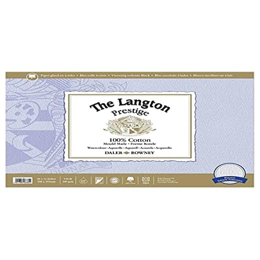 Daler - Rowney Langton Prestige 20 inch x 14 inch bloque acuarela, superficie rugosa