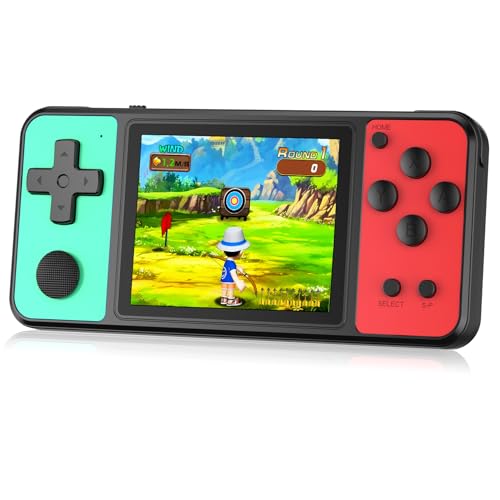 Image of 32 Bit Handheld Games for Kids Built-in 139 Retro Video Games,3.0 inch IPS Screen Rechargeable Portable Arcade Gaming Player,Electronic Travel Toys for Boys Girls Birthday Green-Red