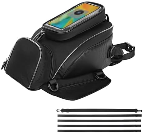 Motorcycle Tank Bag for Honda GB350, Magnetic & Strap Mount Tank Bag for Motorcycles, Motorcycle Touring Navigation Luggage Bag Tank Bags,A Strap