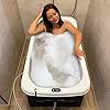 CRS faltbare Badewanne für Kinder & Erwachsene mit Kissen mit 121cm Länge | Ideal für kleine Badezimmer klappbare mobile Badewanne | foldable bathtub | tragbare Klappbadewanne zum Aufstellen Blau