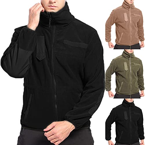 Abrigo para hombre Otoño Invierno Abrigo Al Aire Libre Caminar Camuflaje Hoodie Coat con capucha y forro polar softshell para correr Táctico para Hombre Cortavientos Exteriores Abrigo calentador
