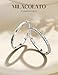 MILACOLATO 2Pcs Solid 925 Sterling Silver Rings for Women 1.3mm Thin Non Tarnish White Gold Plated Plain Thumb Stackable Rings Half Cubic Zirconia Wedding Eternity Band Rings Size 7