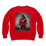 [Fox Republic] ゴリラ 赤い柔道着 師匠 武道 空手 スポーツ キッズ スウェット トレーナー レッド 130cm