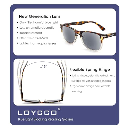 Loycco 2 Pack Bifocal Unisex Classic Style Sunglasses Readers Outdoor Reading Glasses For Women Men thumb #4