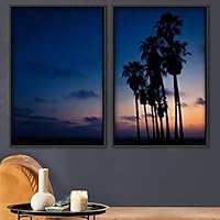 2 Piece Framed Canvas Wall Art Palm Tree Canvas Prints Home Artwork Decoration for Living Room,Bedroom - 16