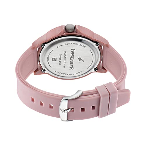 Image of Fastrack Tees Quartz Analog Pink Dial Silicone Strap Unisex Watch-38024PP65W /NT38024PP65W