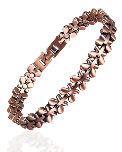 Biomag Copper Bracelets for Women, 99.99% Pure Copper Butterfly Magnetic Bracelets with 3500 Gauss Neodymium Magnets with Adjustable Sizing Tool & Jewelry Box