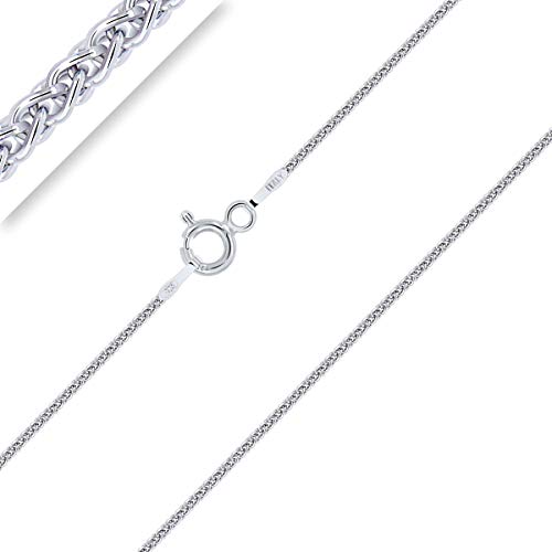 Planetys - Chaîne Maille Spiga Argent 925/1000 Rhodié Largeur 1 mm - 40 cm Cover