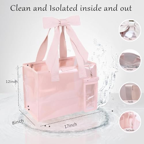 Pink Bow Tote bags for women,beach bags for women,pool bags for Girl,cute beach waterproof Tote bag3
