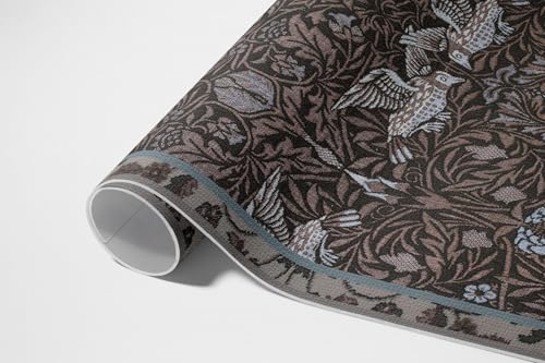 Tapis en vinyle 80x120 cm PVC rectangle fleurs oiseaux lierre intérieur - 6