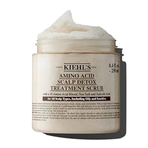 Kiehl’s Amino Acid Scalp Scrub Detox Treatment, Gentle Detoxifying & Exfoliating Scalp Scrub, Salicylic Acid & Sea Salt, Paraben-Free, Sulfate-Free and Silicone-Free, For All Scalp Types – 8.4 fl oz