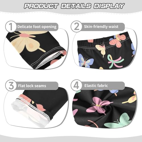 Colored Butterfly and Bow Girls Leggings Stretchy Dance Pants for Kids3