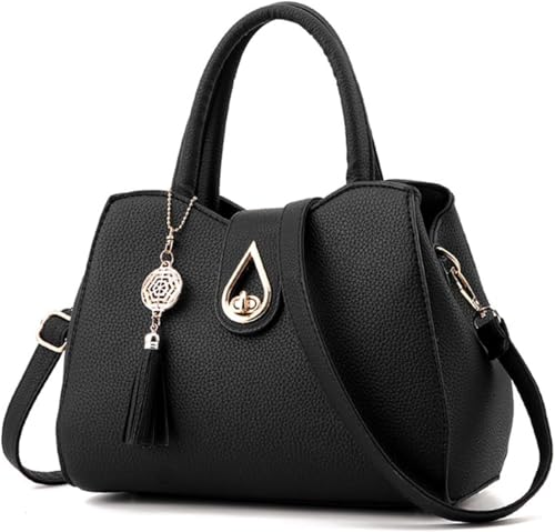 Women's Trendy Top Handle Bag PU Leather Classic Shoulder Bag