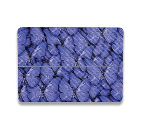 Image of MightySkins Carbon Fiber Skin Compatible with Microsoft Surface Laptop Studio 2 (2023) Full Wrap Kit - Blue Butterflies | Protective, Durable Textured Carbon Fiber Finish | Made in The USA