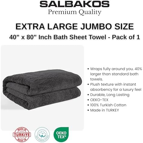 SALBAKOS Turkish Cotton Bath Sheet Towel - Thumbnail 5