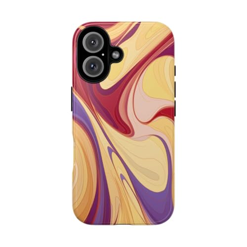 Coque iPhone 16 rigide jaune et bordeaux anti rayures et traces