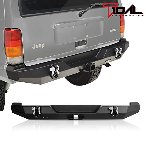 Tidal Rear Bumper with Hitch Receiver and D-rings Off-road Fit for 1984-2001 Cherokee XJ