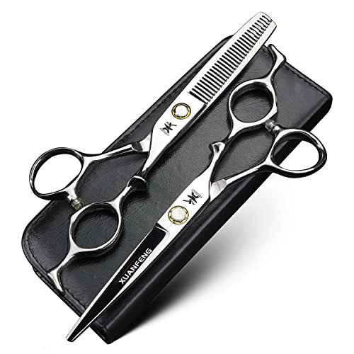 Ciseaux à cheveux professionnels en acier JP440C - 6 pouces - Ciseaux de coupe de cheveux et ciseaux à effiler - Outil de modelage de cheveux
