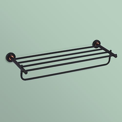 Image of Plantex Brass with 304 Grade Stainless Steel Towel Hanger for Bathroom /Towel Rack /Towel Holder /Bathroom Accessories - RDAB (Black)