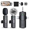 PQRQP 3 in 1 Professional Wireless Lavalier Microphone for iPhone, Android, Camera, Wireless Microphones, Mini Microphone, Crystal Clear Sound Quality for Recording, Live Streaming, YouTube, TikTok