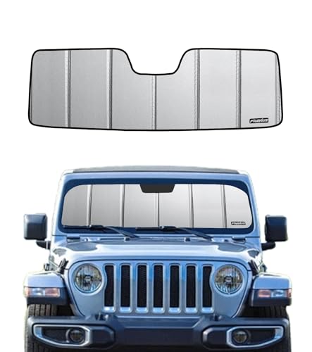 Pigenius Windshield Sunshade for Jeep Wrangler 2011-2017, Wrangler JK 2018 Front Window Shade- Safeguard