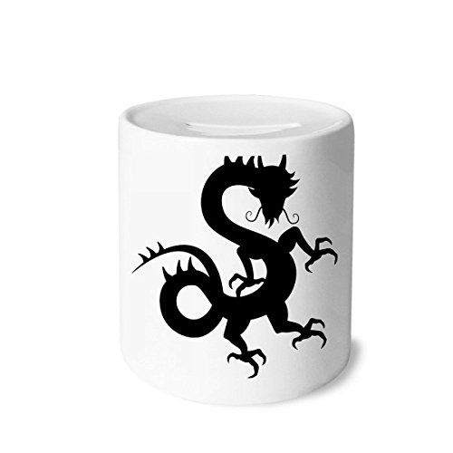 Tirelire en céramique dragon motif chinois 9 cm pour économies enfants et adultes