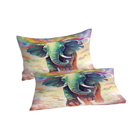 Housse de couette éléphants 200x200 parure de lit microfbre