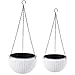MINGMIN-DZ Dauerhaft 2-Pack Doppel-Töpfe Design hängenden Korb Pflanzer Selbstbewässerungs Indoor Outdoor Plant & Blumen Hängende Töpfe mit Abtropffläche und Kette
