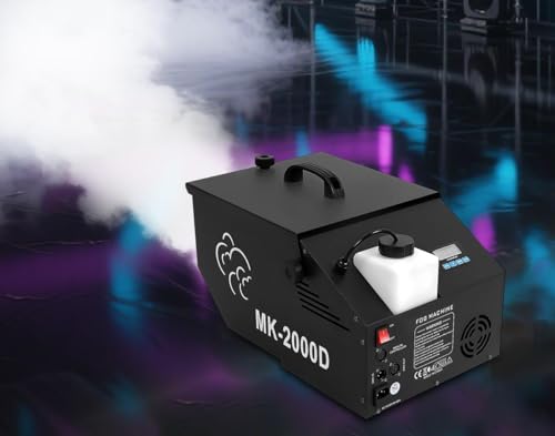 Máquina de humo para escenario, 1200 W, con 4 modos de control y mando a distancia inalámbrico, salida de humo de 5000 CFM, pantalla LCD, portátil para espectáculos, bodas y bares miniatura 1