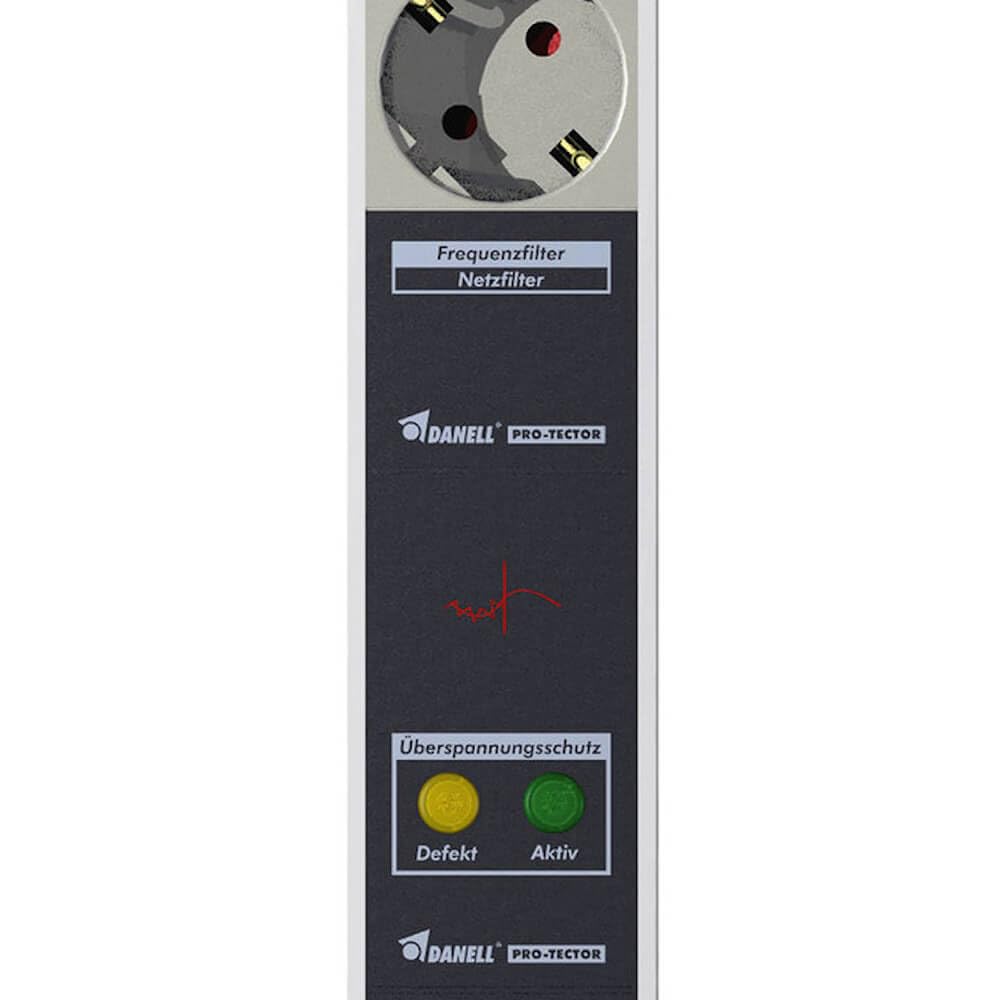 Geschirmte PC-Steckdosenleiste D6744, 6-Fach,zur Schirmung niederfrequenter elektrischer Felder und Reduzierung magnetischer Wechselfelder