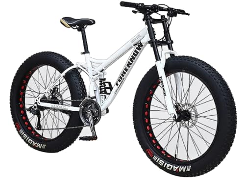 Kcolic VTT 26 Pouces, 21 Vitesses, Pneus Larges, Cadre Acier Haute Teneur Carbone, Suspension Intégrale, Double...