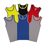 Buyless Fashion Boys Scoop Neck Tagless Undershirts Soft Cotton Tank Top (6 Pack) 6-7