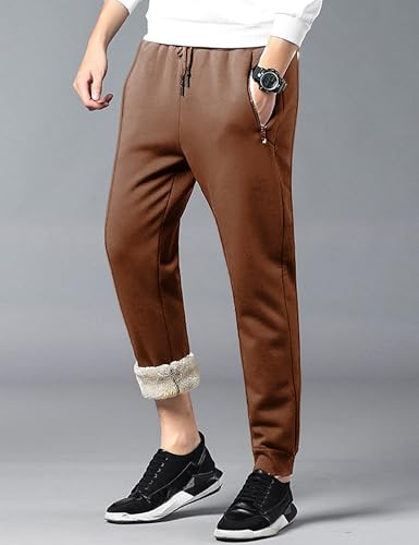 Faleave Men's Warm Sherpa Lined Sweatpants Fleece Pants Thicken Active Jogger Sports3