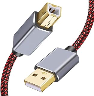 Printer Cable 1.5M, USB Printer Cable 2.0 Type A Male to B Male Cable Scanner Cord High Speed Compatible with HP, Canon, Dell, Lexmark, Xerox, Samsung etc (1.5M)