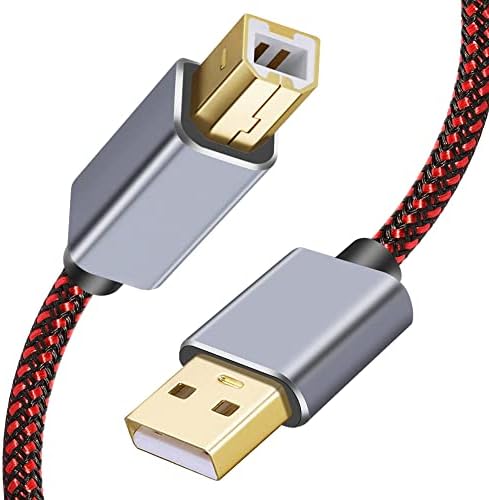  Printer Cable 0.5M, USB Printer Cable 2.0 Type A Male to B Male Cable Scanner Cord High Speed Compatible with HP, Canon, Dell, Lexmark, Xerox, Samsung etc (0.5M)