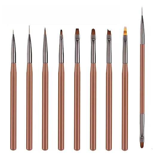 URBAN BOX 9pcs Nail Art Brushes Set, Acrylic Nail Brush, Nail Art Design Pen Painting Tools with Nail Extension Gel Brush, Builder Nail Gel Brush, Nail Dotting Pen Salon at Home Diy Manicure-picture-40