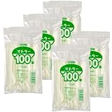 日本デキシー マドラー 使い捨て プラスチック 13cm ホワイト 100本入×5 チャック付き袋 日本製 業務用 KTW130MW