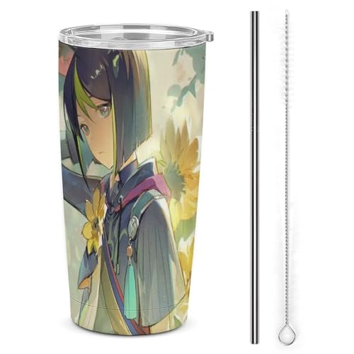 コップ 原神 提?里 Tighnari ティナリ マグカップ 車用 タンブラー メンズ 車載 自動車カップ 魔法瓶 水筒 水カップ ポット 旅行杯 ケトル コーヒーカップ ストロー付き レディース 蓋付き 持ち運び マグボトル ステンレス鋼 ダイレクトタイ