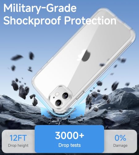 Image of DIZORO Crystal Clear Back Case Cover for iPhone 12 Non Yellowing Transparent Cover |Hard Back Cover Clear Case for iPhone 12 with Anti-Yellow (PC, Transparent)