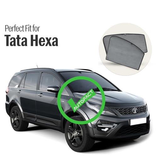 Image of Autofact Car Sunshades for Tata Hexa, UV Protection, Useful Car Accessories, Custom fit Sun Shades for Side Windows, Set of 6