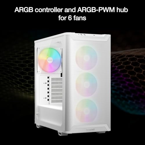 Image of be quiet! Pure Base 501 LX White Mid-Tower ATX Case | High Airflow | 4 Preinstalled Light Wings LX PWM Fans | ARGB Lighting with Controller and PWM hub | Optimized Air Pressure Case | BGW79
