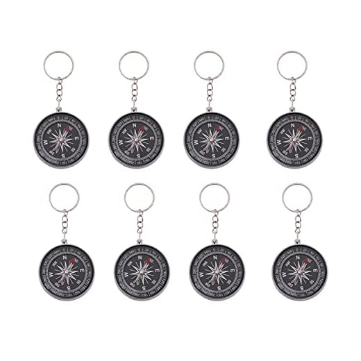 NUOBESTY 12Pcs Kompass Key Chain Pirate Kompass Key Ring Väska Hängande Ryggsäck Handväska Hängande Decor Hängande Barn Gåvor till Sträckning Stuffere