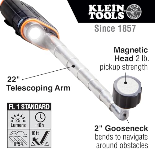 Klein Tools Telescoping Magnetic Pickup Tool with LED Light 56027 - Image 2