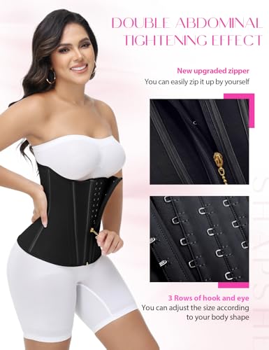Image of SHAPSHE Waist Trainer for Women Tummy Control Workout Waist Cincher Corset Shapewear Postpartum Body Shaper with Zipper Hook