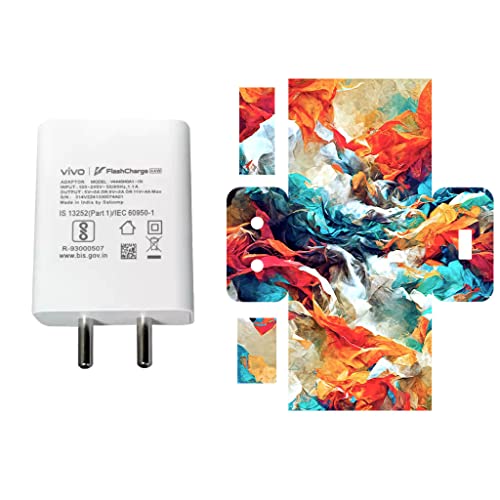 Image of AtOdds - Compatible for Vivo Flash Charger (44W) - Charger /Adapter Skin Wrap (Abstract Flames)