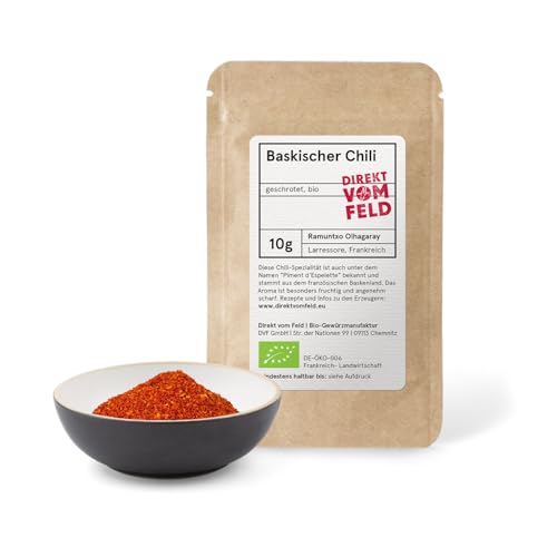 Direkt vom Feld® Baskischer Chili | Das süße Feuer | BIO, gerebelt | 10g Probiertüte